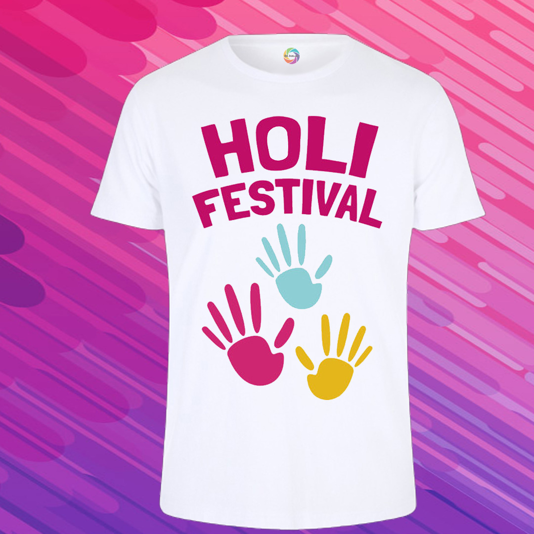 Holi Special Polyester Printed T-Shirt
